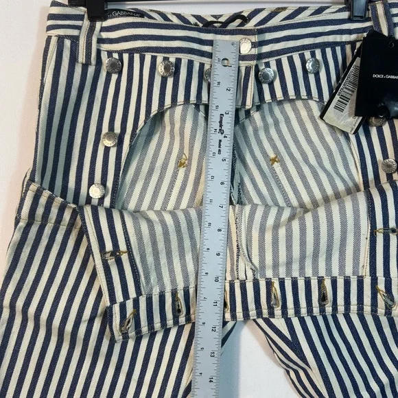 Dolce & Gabbana Navy and White Striped Shorts